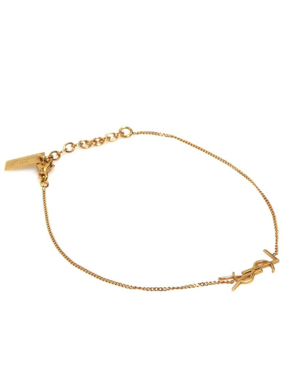 Auth Saint Laurent Ysl Logo Bracelet #293929S21B